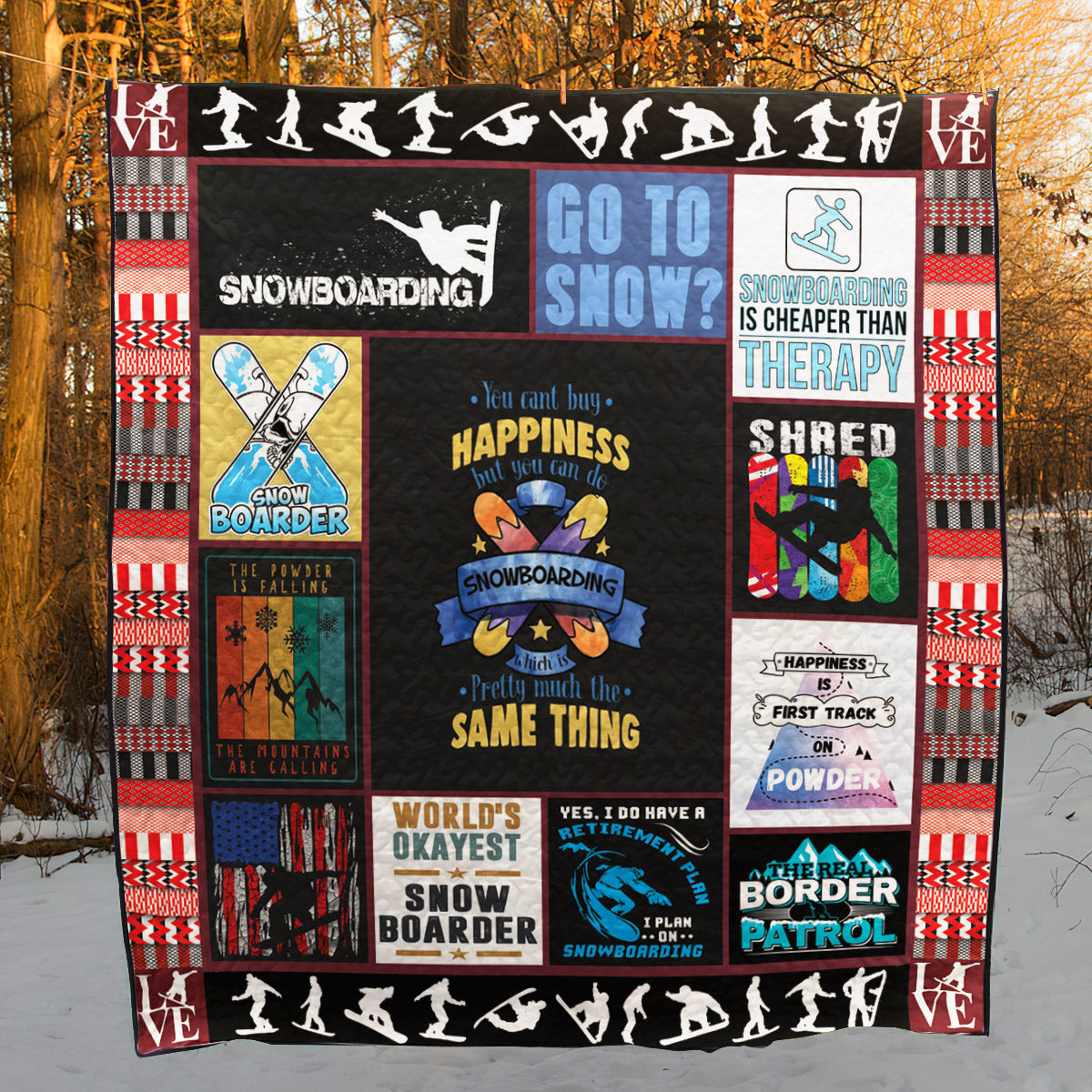 Snowboarding CLT150661 Quilt Blanket