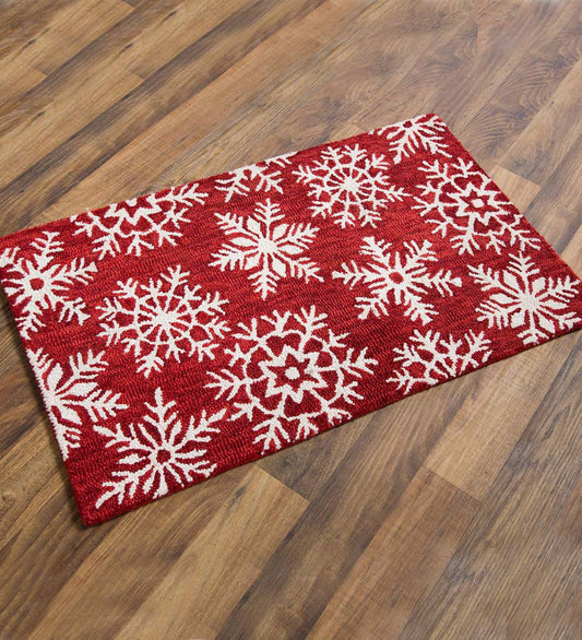 Snowflake Red Theme CLT091035R Non-slip Door mats