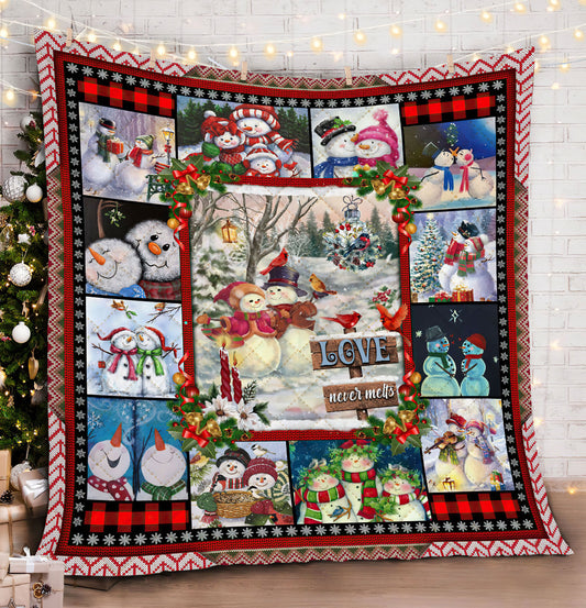 Snowman Love Never Melts ND281010 Quilt Blanket