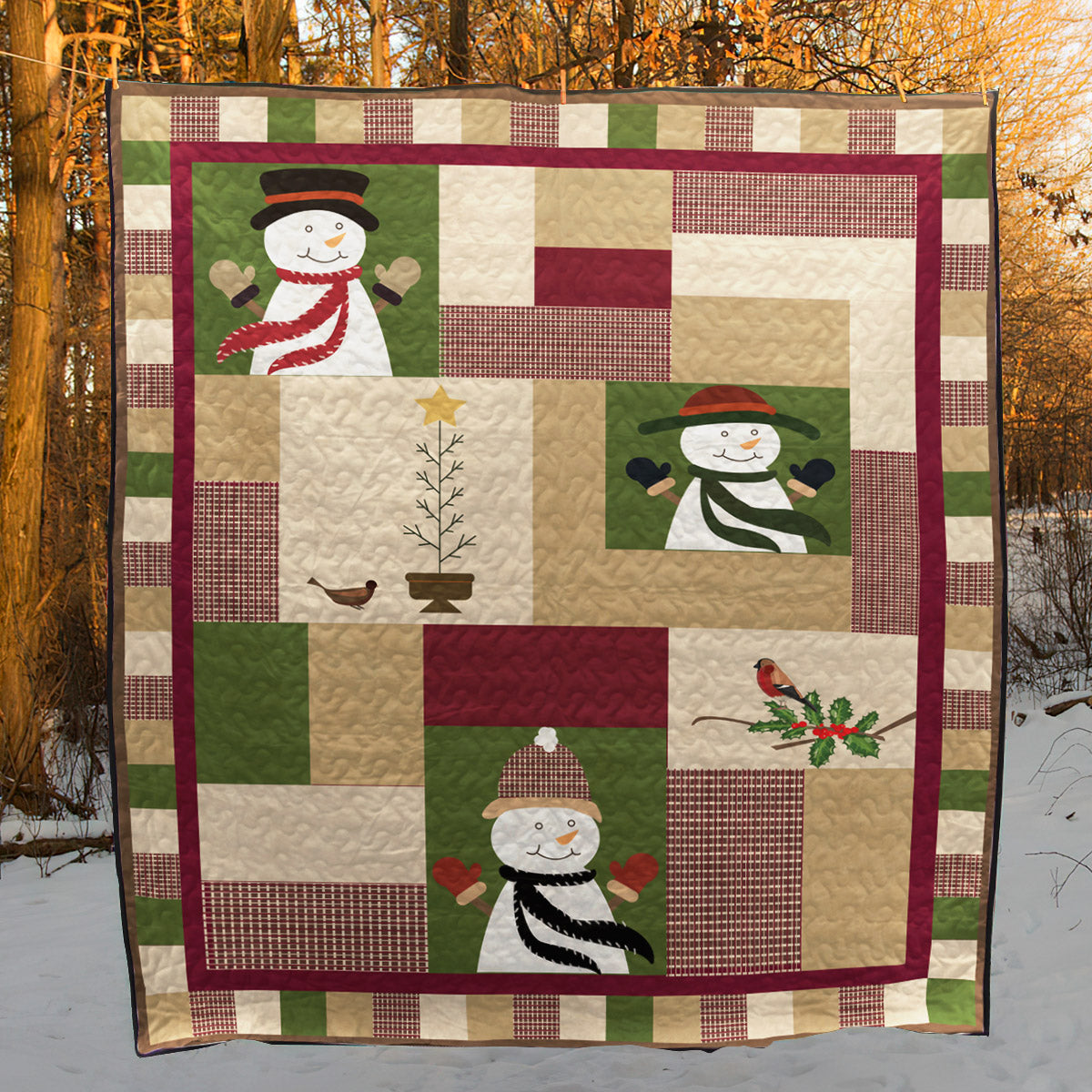 Snowman CLA2210417Q Quilt Blanket