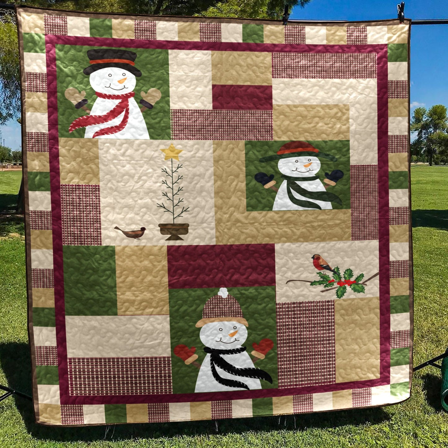 Snowman CLA2210417Q Quilt Blanket