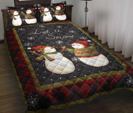 Snowman Christmas Quilt Bedding Set TL090904