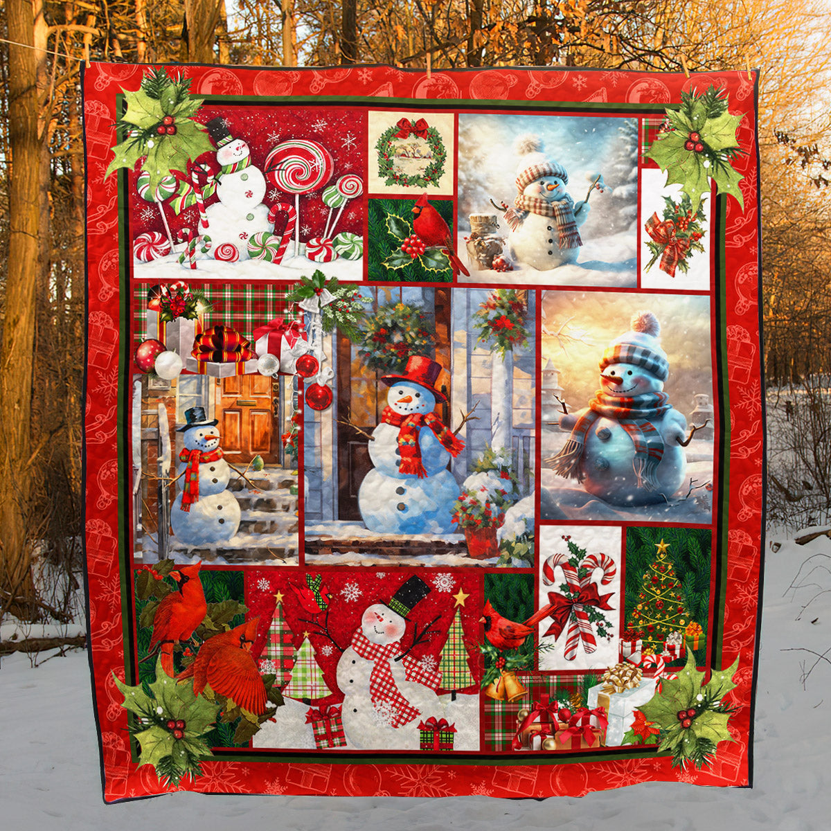 Snowman Christmas Art Quilt HN251002T