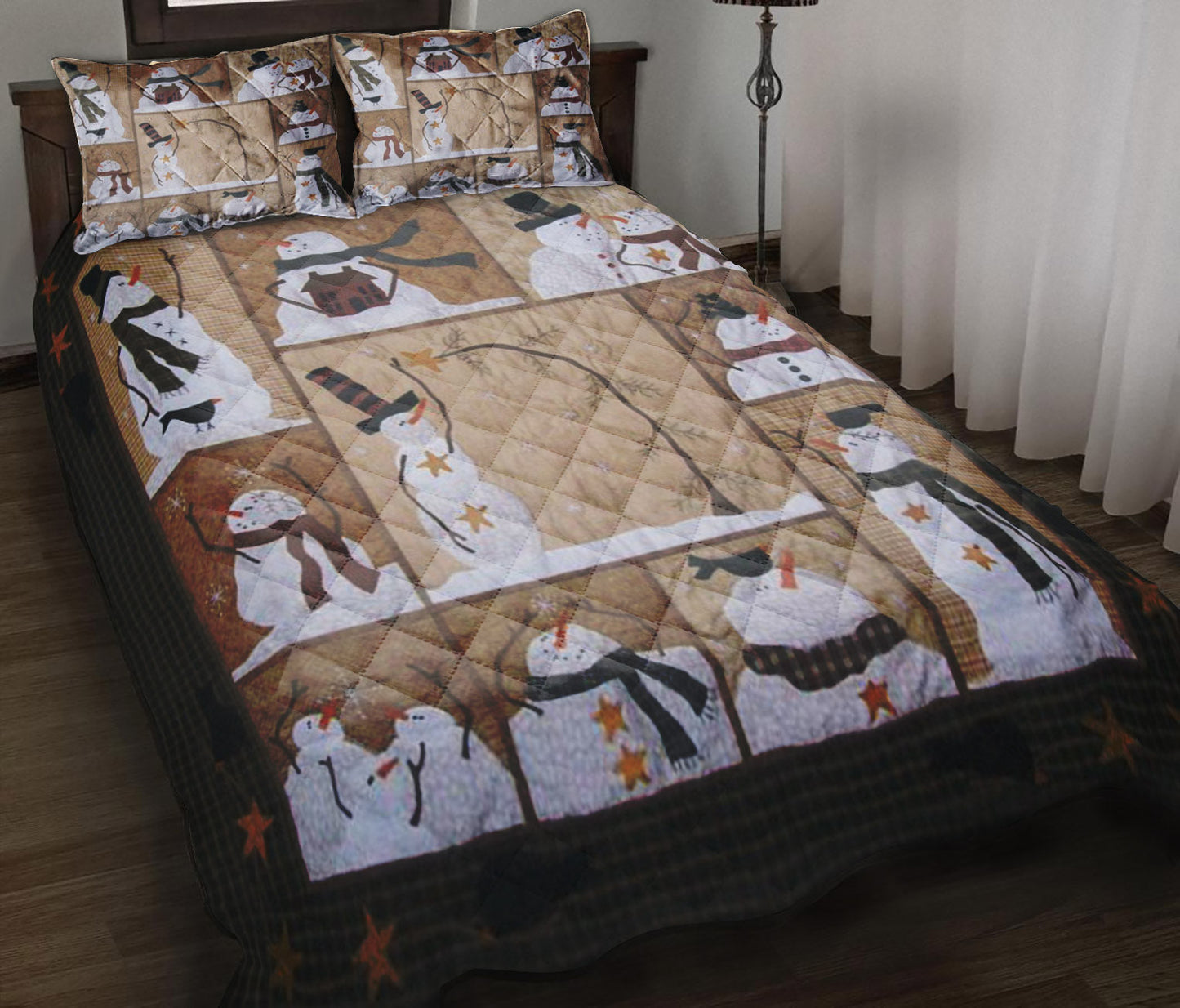 Snowman Quilt Bedding Set HT100908