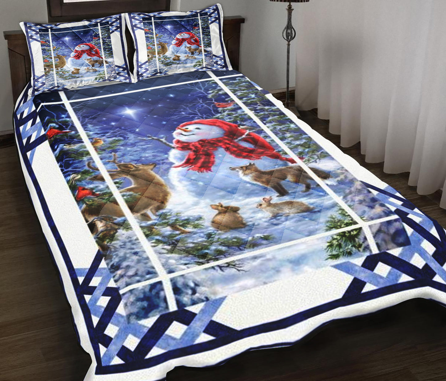 Snowman Quilt Bedding Set HT100915