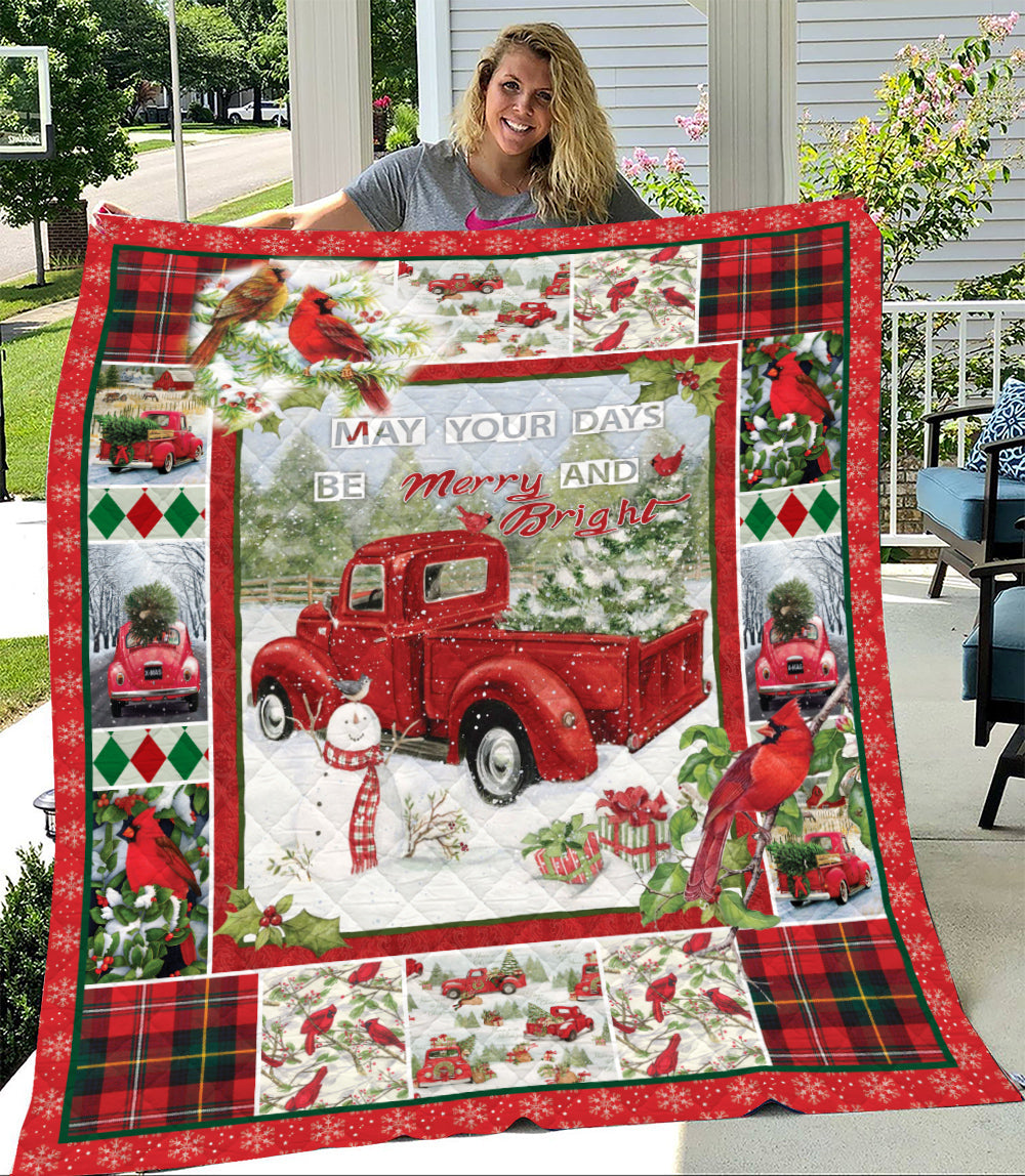 Snowman Red Truck Quilt Blanket TM301006