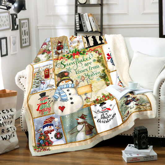 Snowman Sherpa Fleece Blanket TM141001