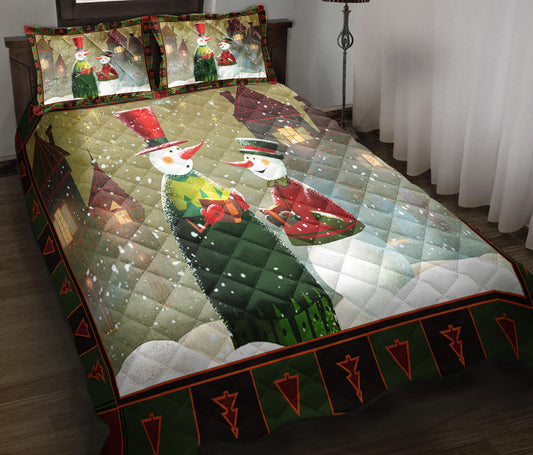 Snowman Silent Night Quilt Bedding Set ND160905