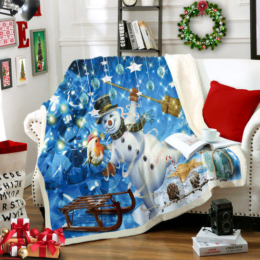Snowman AA2810133TT Sherpa Fleece Blanket