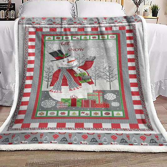 Snowman Christmas HN1210138F Sherpa Fleece Blanket