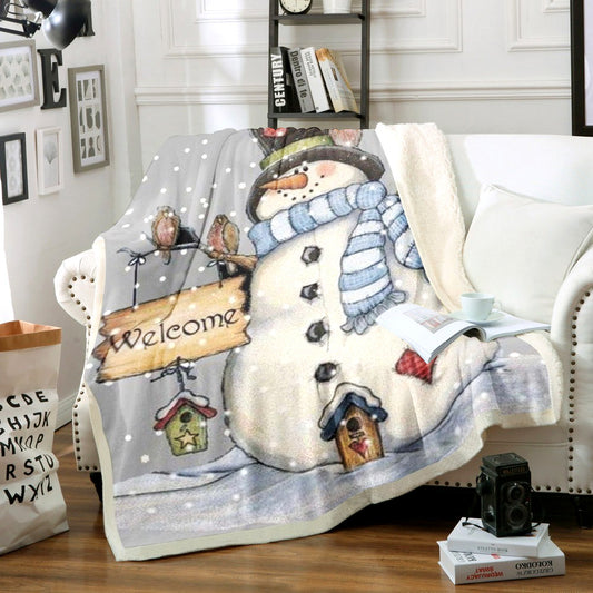 Snowman HM0211105TT Sherpa Fleece Blanket