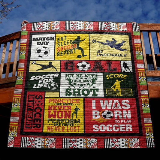 Soccer For Life Red NN290573 Quilt Blanket