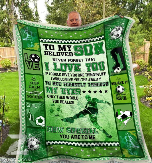 Soccer To My Son CLM1110167S Sherpa Fleece Blanket