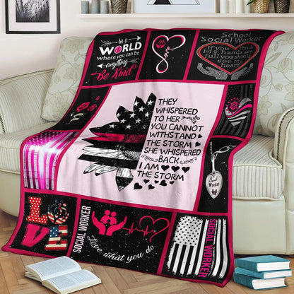 Social Worker CL260879MDF Sherpa Fleece Blanket