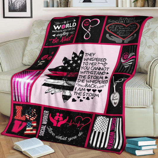 Social Worker CL260879MDF Sherpa Fleece Blanket
