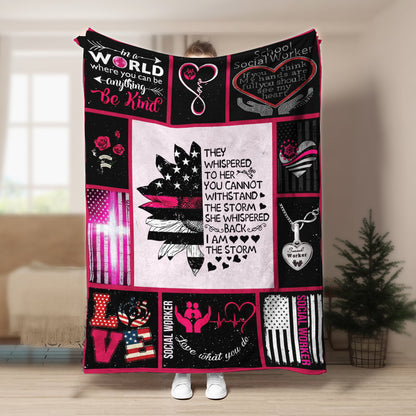 Social Worker CL260879MDF Sherpa Fleece Blanket