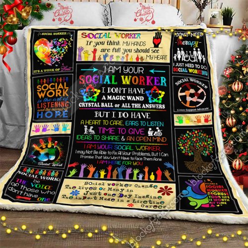 Social Worker CL30100299MDF Sherpa Fleece Blanket