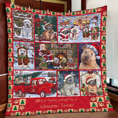 Soft-coated Wheaten Terrier Christmas Quilt Blanket MN281002