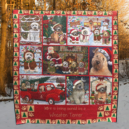 Soft-coated Wheaten Terrier Christmas Quilt Blanket MN281002