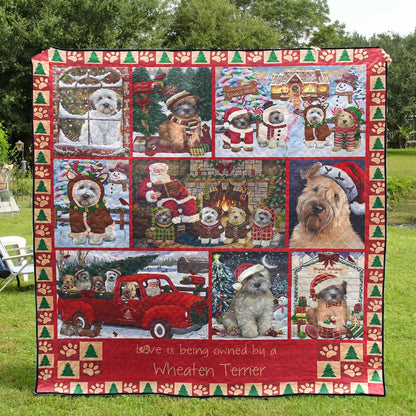 Soft-coated Wheaten Terrier Christmas Quilt Blanket MN281002