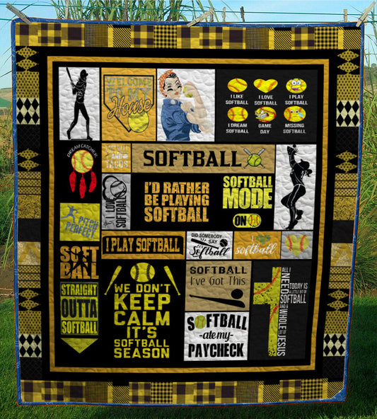 Softball CL28101109MDQ Quilt Blanket