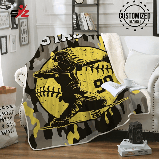 Softball Catcher CLA1110042F Sherpa Fleece Blanket