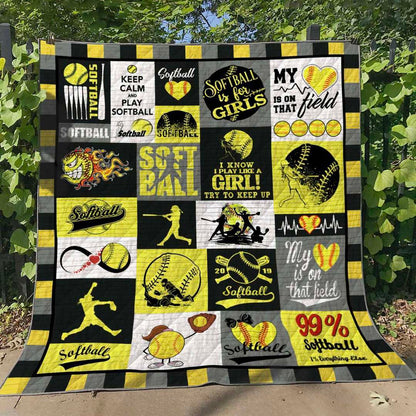 Softball Girl HM050629 Quilt Blanket