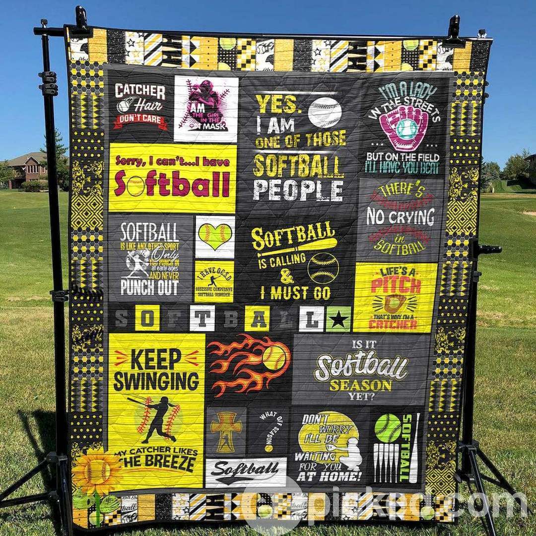 Softball Is Calling And I Must Go PK300571 Quilt Blanket