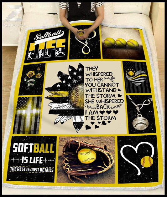 Softball Life CL02111361MDF Sherpa Fleece Blanket