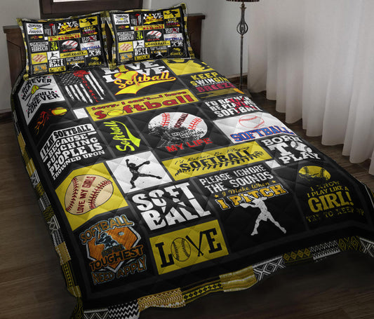 Softball Love Quilt Bedding Set ND100907