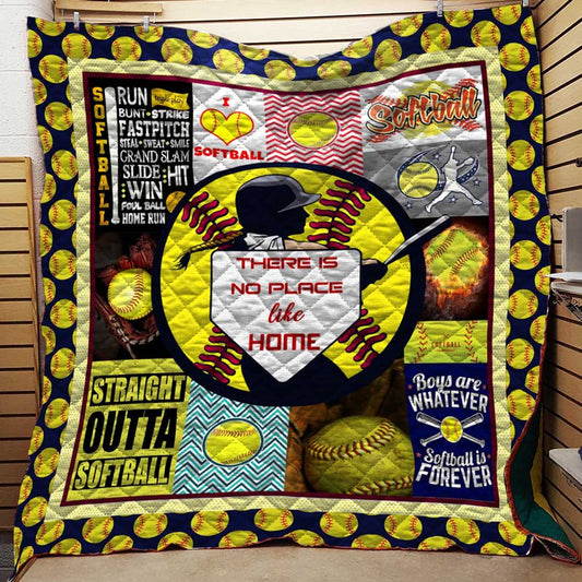 Softball No Place Like Home CLP0511221Q Quilt Blanket