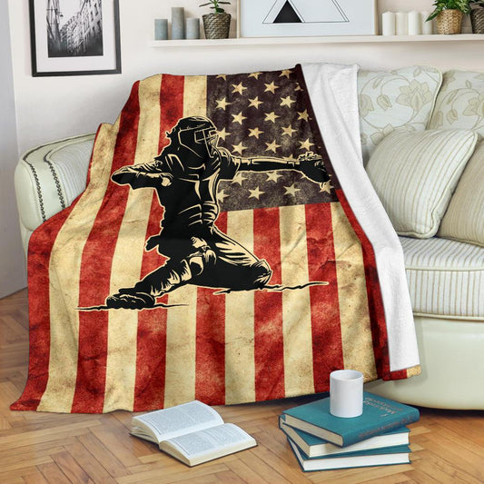Softball Catcher CLM0512473S Sherpa Fleece Blanket
