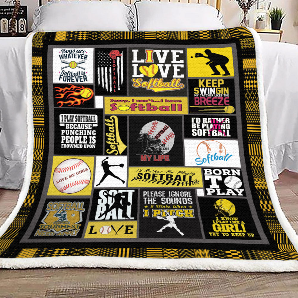 Softball YH25100130F Sherpa Fleece Blanket