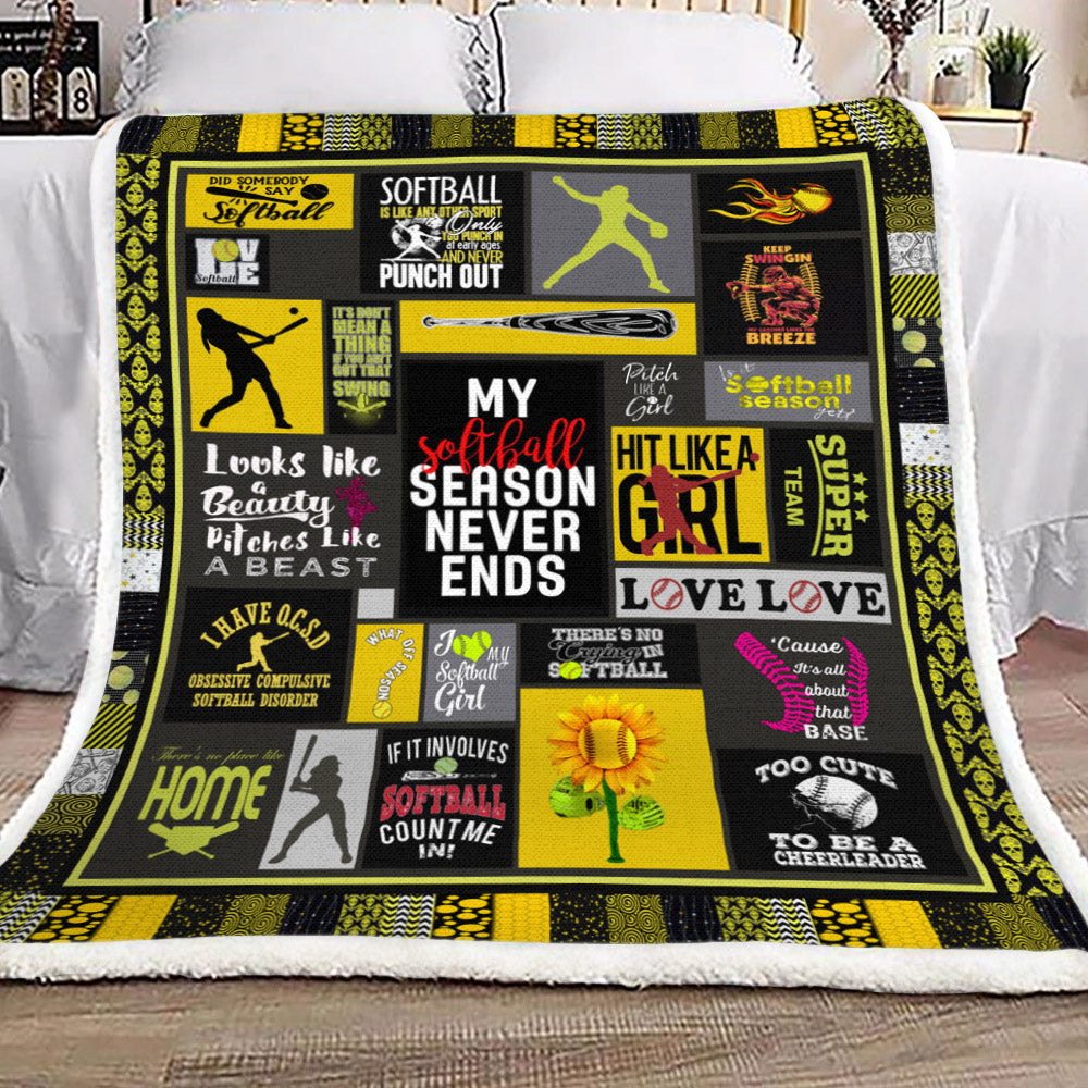 Softball YH25100136F Sherpa Fleece Blanket
