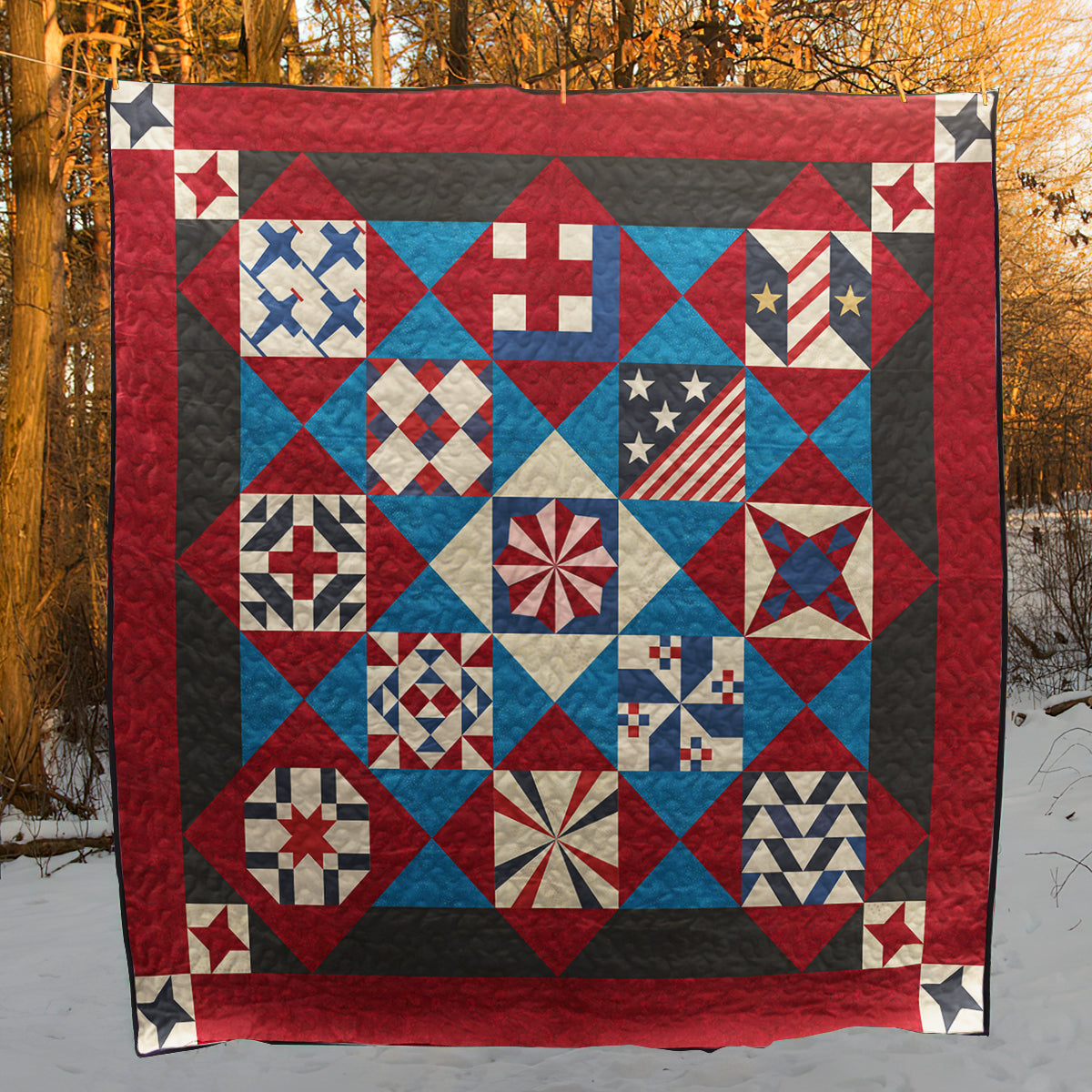 Soldier's Pride Patriotic Quilt Blanket HN070606M