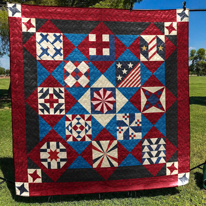 Soldier's Pride Patriotic Quilt Blanket HN070606M