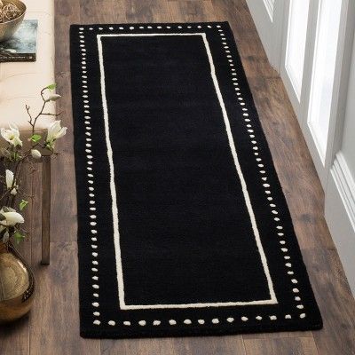Solid Runner Black Ivory CLA1110196RR Runner Rug