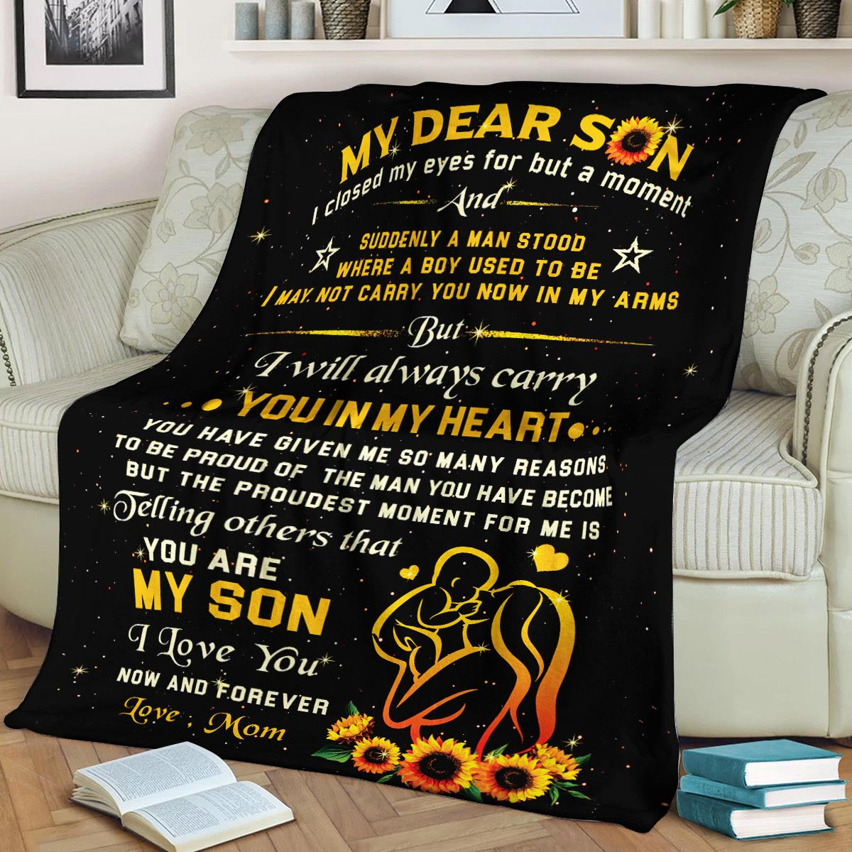 Son I closed my eyes Mom CLA1910288F Sherpa Fleece Blanket