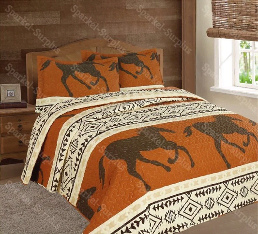 Southwest Praying Cowboy CLM2110496B Quilt Bedding Set