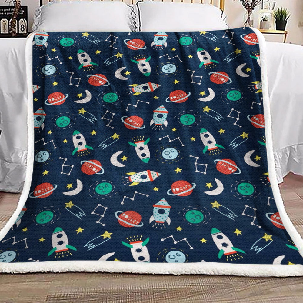 Spaceship NP2110264F Sherpa Fleece Blanket