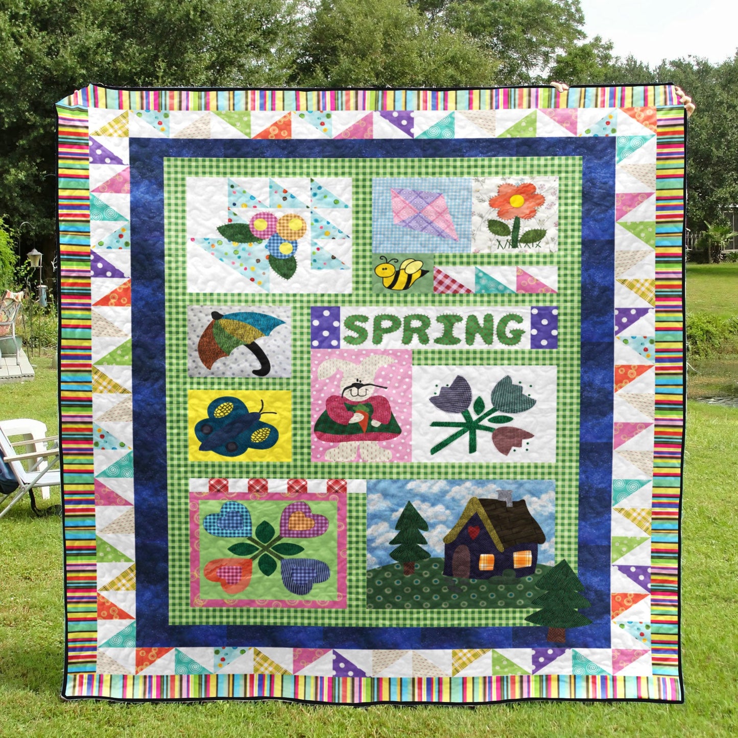 Spring CLM30110992Q Quilt Blanket