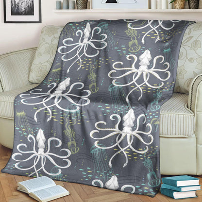 Squid Jellyfish CLA0910047F Sherpa Fleece Blanket