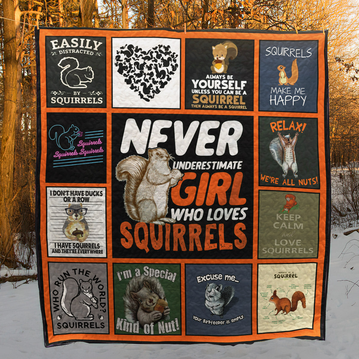 Squirrel CL08110399MDQ Quilt Blanket