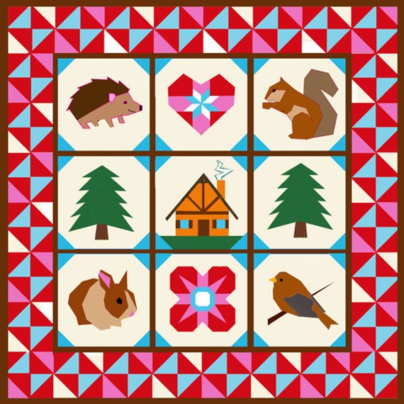 Squirrel Hedgehog Rabbit CLA3010496Q Quilt Blanket