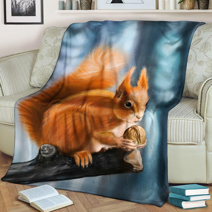 Squirrel VD161077F Sherpa Fleece Blanket
