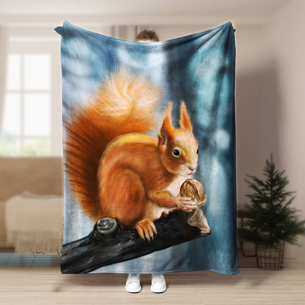Squirrel VD161077F Sherpa Fleece Blanket