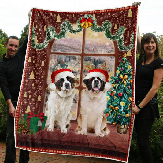 St Bernard Christmas CLM3110252S Sherpa Fleece Blanket