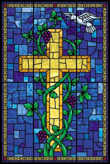 Stained Glass Christian Cross CLA0710664Q Quilt Blanket