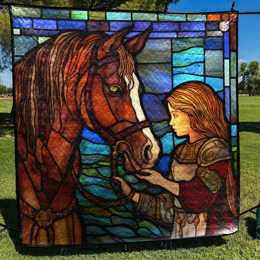 Stained Glass Horse CLT0111278H Art Quilt