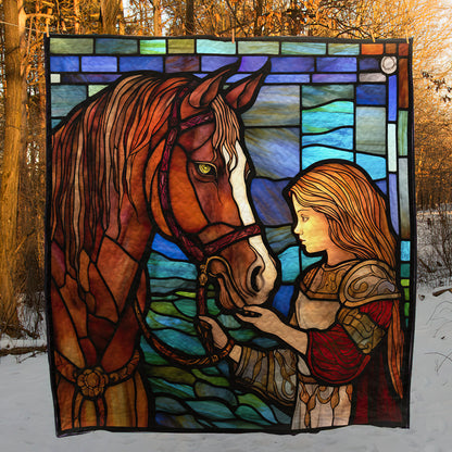 Stained Glass Horse CLT0111278H Art Quilt